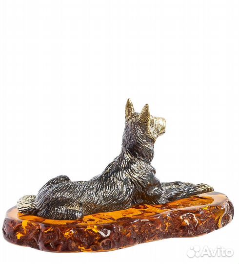 Фигурка Овчарка (латунь, янтарь) A2088170