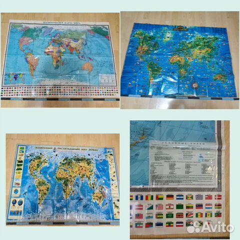 Карты для детей 103*75 см. Политическая и др