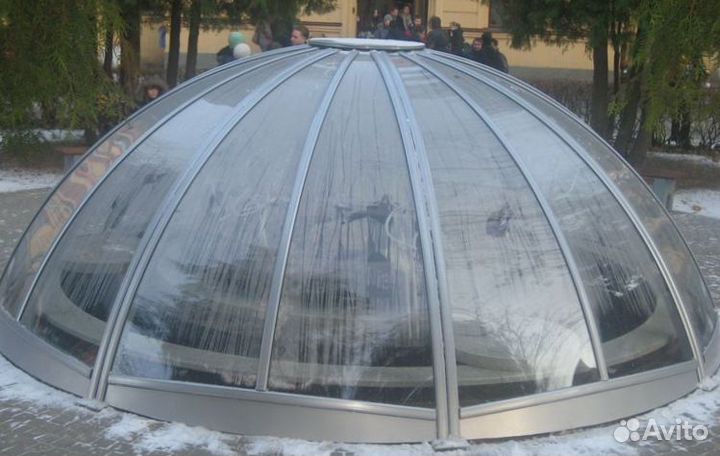 Остекление со стеклянным куполом