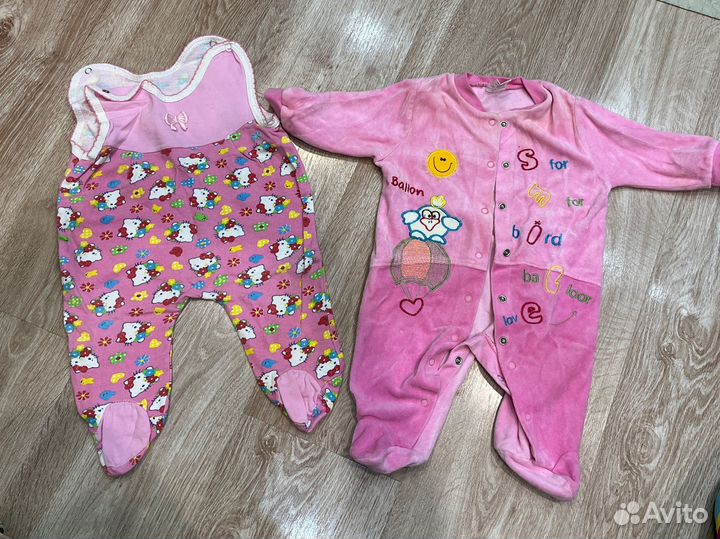 Слип велюровый/ползунки с начесом 62-68