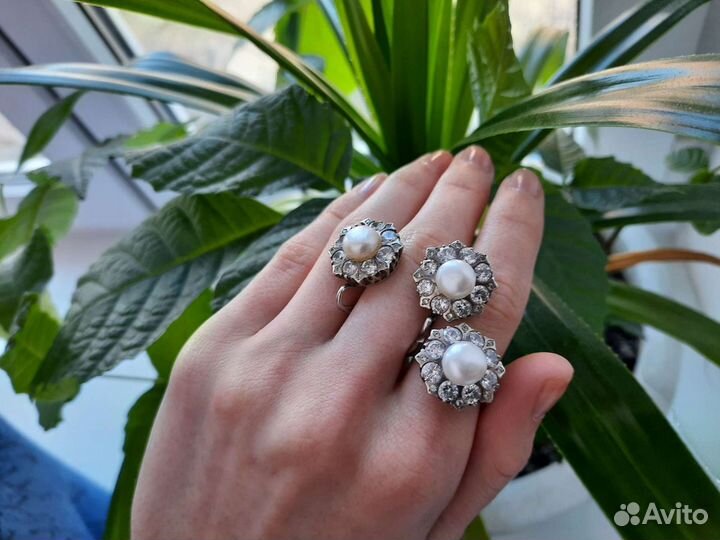 Серебряный набор с жемчугом