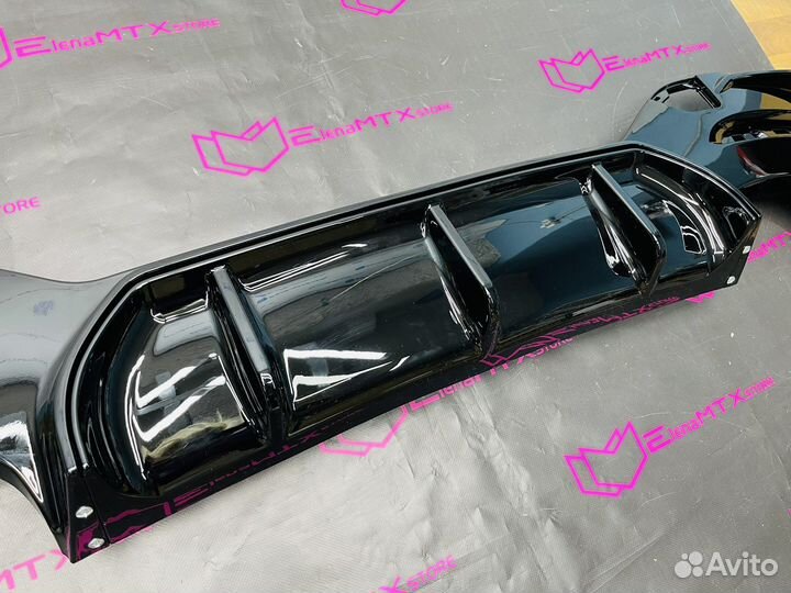 Диффузор BMW F20 LCI 2x2 черный глянец