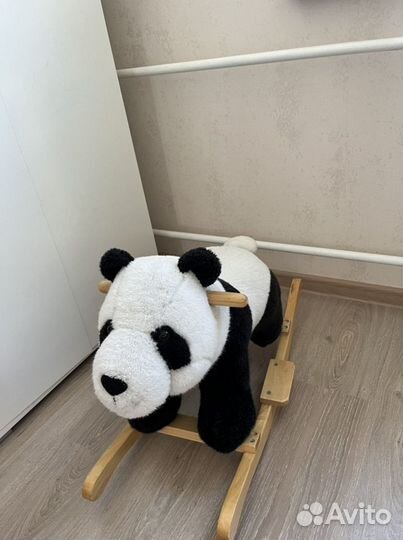 Панда качалка деревянная