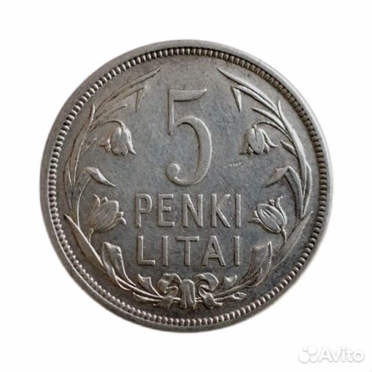 Монета 5 лит 1925. Литва (4)