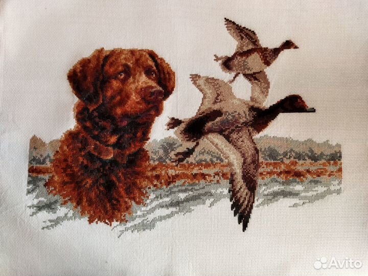 Вышитая счётным крестом картина 