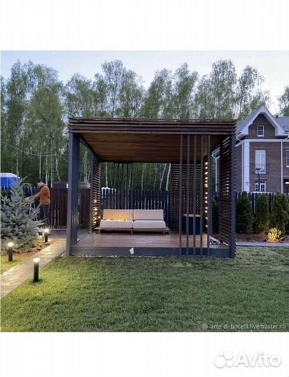 Беседки и садовые качели в стиле лофт