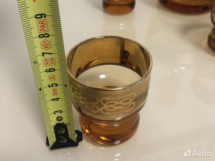 Графин и 6 рюмок с позолотой СССР