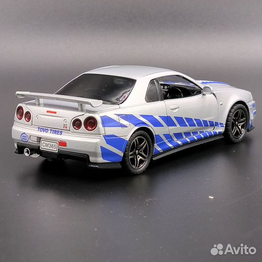 Машина металлическая Nissan skyline gtr r34