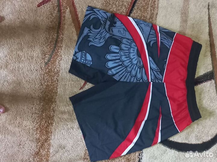 Рашгард и шорты союз мма россии красного цвета