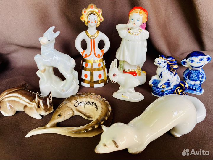 Фарфоровые статуэтки СССР лфз дулево гжель сысерть