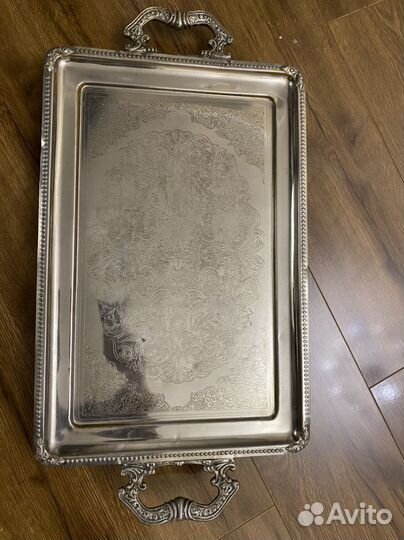 Поднос мельхиоровый