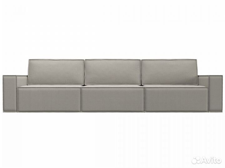 Диван прямой Куба лонг, рогожка, амур бежевый