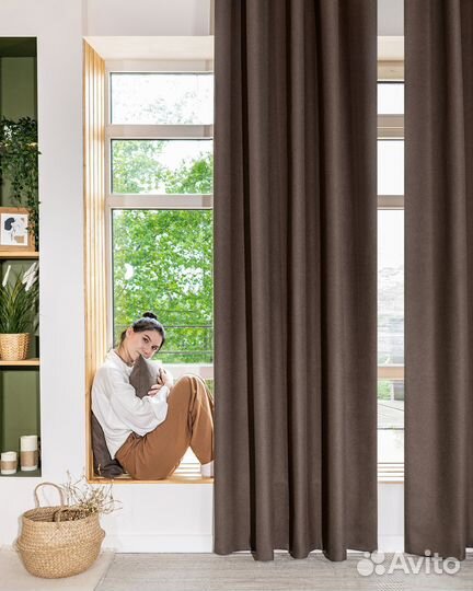 Шторы 100 блэкаут Массимо цикорий новые пошив