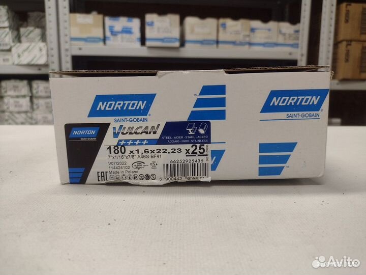 Круг отрезной vulcan 180х1,6 norton 66252925435