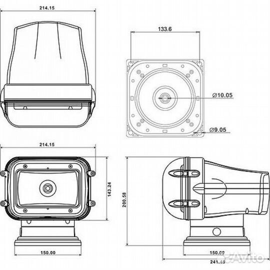 Прожектор стационарный ксеноновый проводной пульт