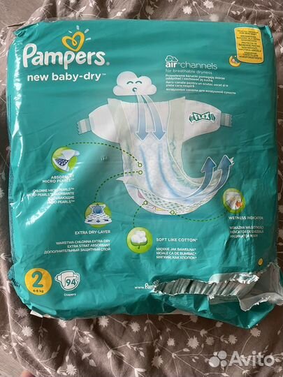 Подгузники pampers new-baby-dry 2 номер