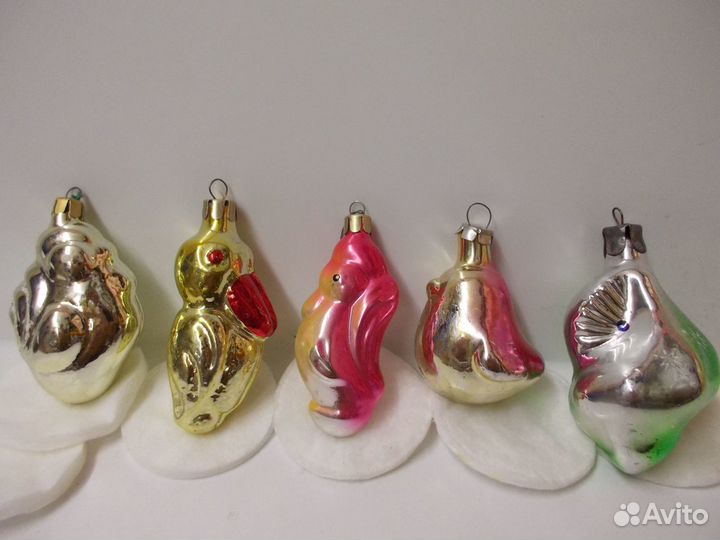 Раритетные стеклянные ёлочные игрушки