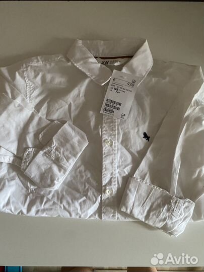Рубашка белая новая H&M 128 размер