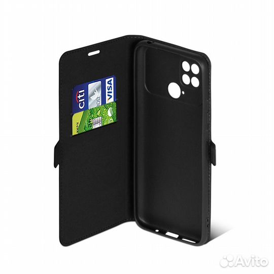 Чехол с флипом для Poco C40 DF (black)