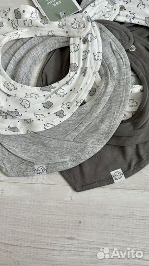 Новые слюнявчики нагрудники H&M комплект 6 шт