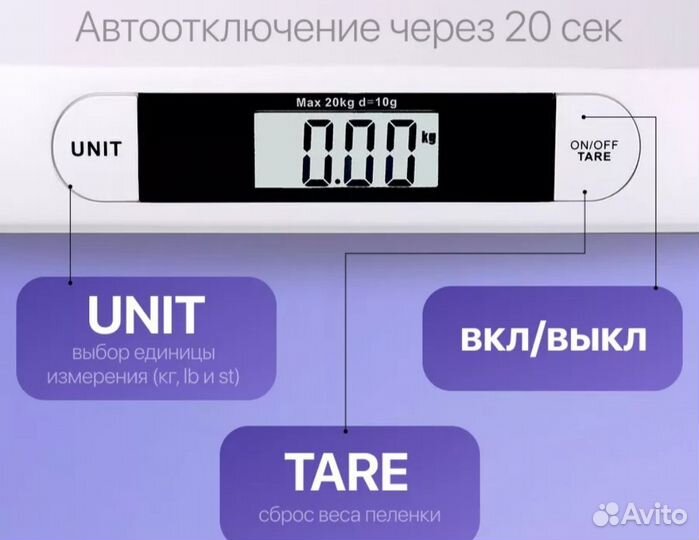 Детские весы для новорожденных 0+ (до 20кг)