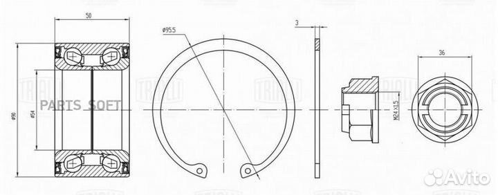 Trialli CS-1594 Подшипник ступицы для а/м Mercedes