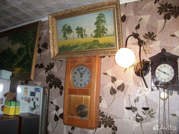 Картина Шишкина Рожь репродукция на ледерине 1966г