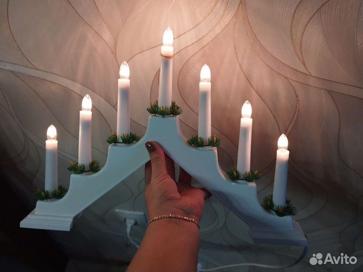 Новогодний светильник горка подарок