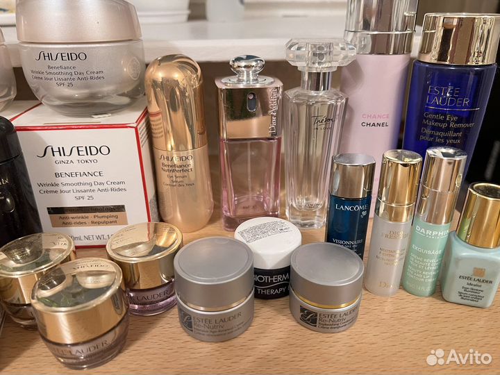 Флаконы от духов, кремов Dior, Chanel, Shiseido