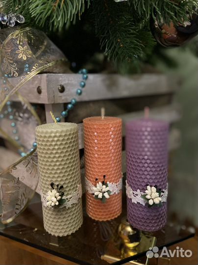 Свечи из 100 вощины разм.13*5см