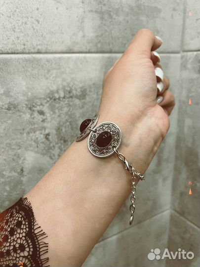 Винтажный комплект в стиле бохо колько и браслет