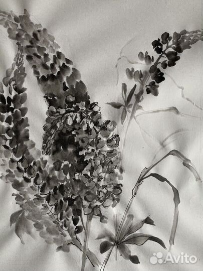 Картина акварель цветы