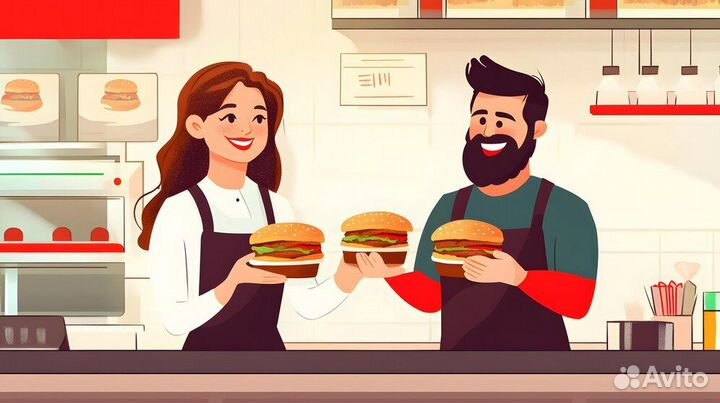 Сотрудник в ресторан быстрого питания (без опыта)