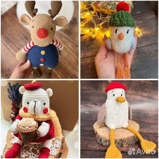 Чайка вязаная игрушка