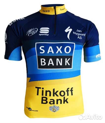 Велофутболка Saxo Tinkoff Велоодежда летняя