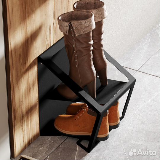 Металлическая обувница, 31х39х30см, черная