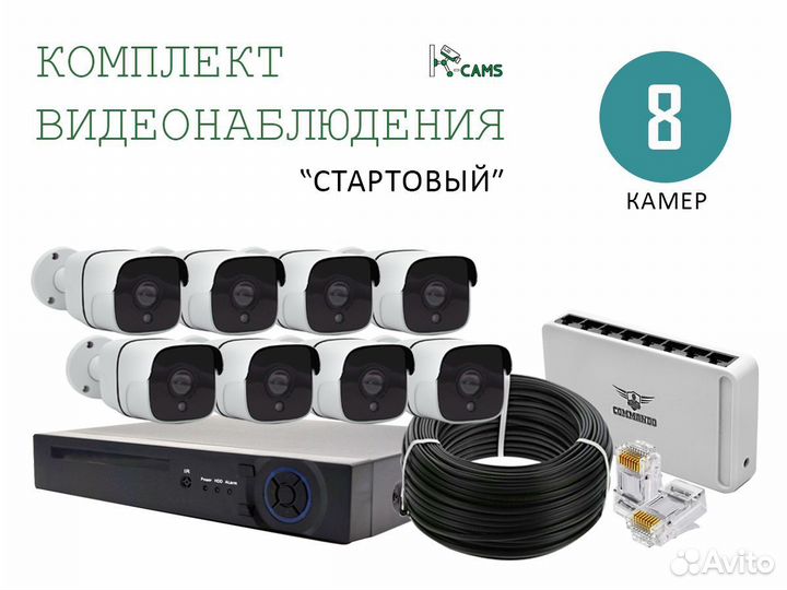 Видеонаблюдение №1 Комплект видеонаблюдения 8 ip к
