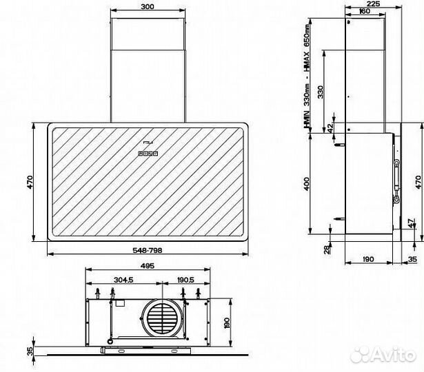 Вытяжка Faber glam FIT 80 BK