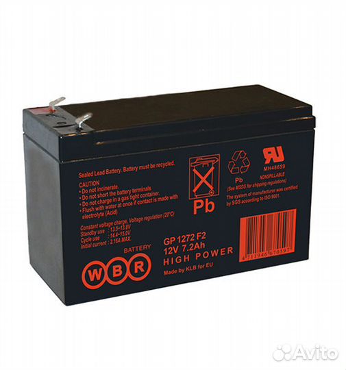 Аккумуляторы AGM для опс, ибп 12в 7.2Ач