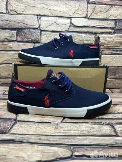 Кеды мужские polo ralph lauren синие тряпочные