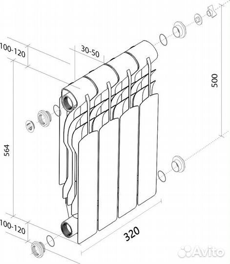 Радиатор биметаллический Royal Thermo Revolution B