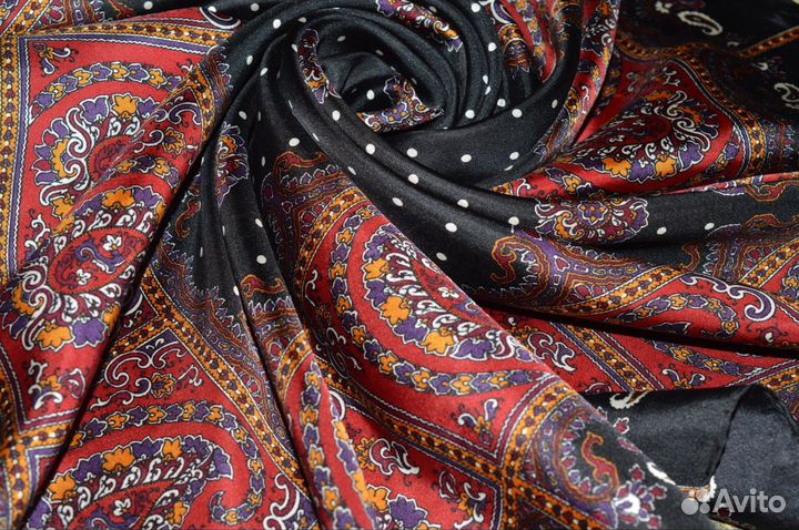 Винтажный шелковый платок Восточная ночь шелк 1980