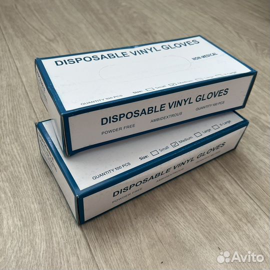 Виниловые перчатки М размер