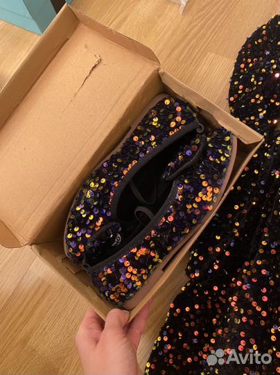 Балетки для девочки блестящие р. 33