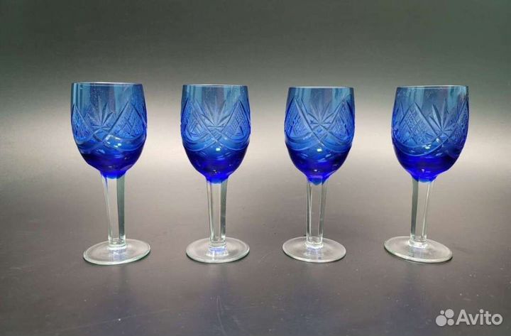 Фужеры синее стекло СССР