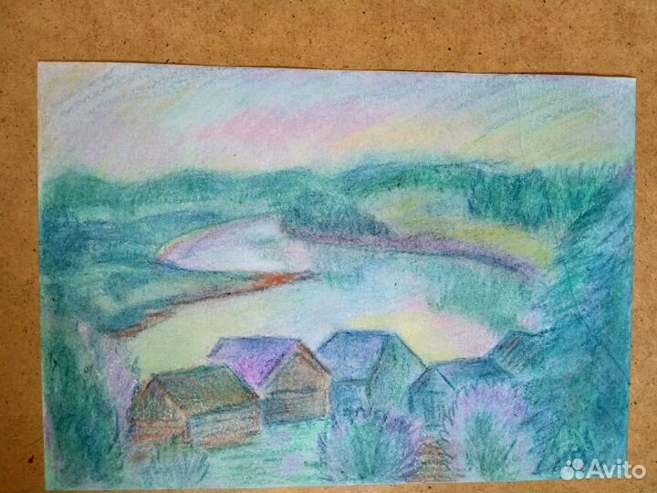 Рисунки акварелью, тушью, углём, восковые мелки