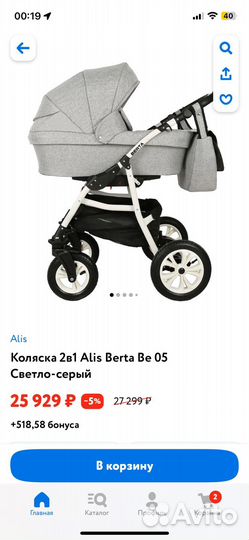 Коляска 2 в 1 Alis Berta