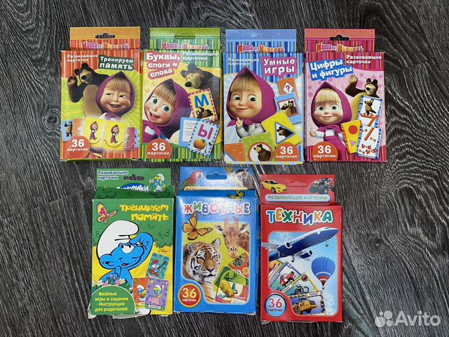 Детские развивающие карточки. Маша и Медведь