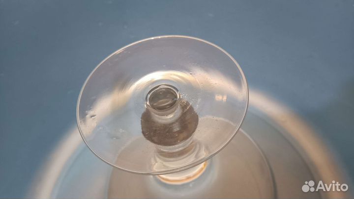 Ваза конфетница стекло резьба Яблочки с листиками