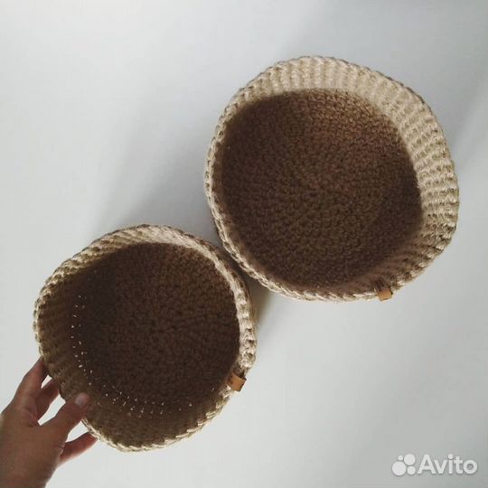 Мягкие корзины из джута, цвет натуральный